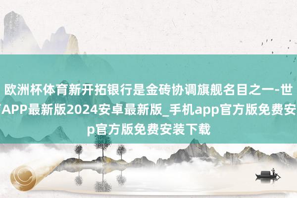 欧洲杯体育新开拓银行是金砖协调旗舰名目之一-世博体育APP最新版2024安卓最新版_手机app官方版免费安装下载