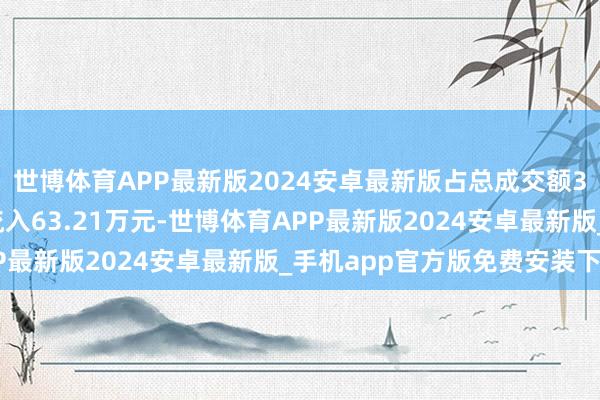 世博体育APP最新版2024安卓最新版占总成交额3.33%；游资资金净流入63.21万元-世博体育APP最新版2024安卓最新版_手机app官方版免费安装下载